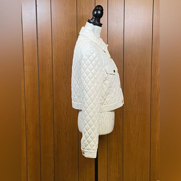 Alice + Olivia Chloe Quilted Faux Leather Jacket szie L - Picture 10 of 14